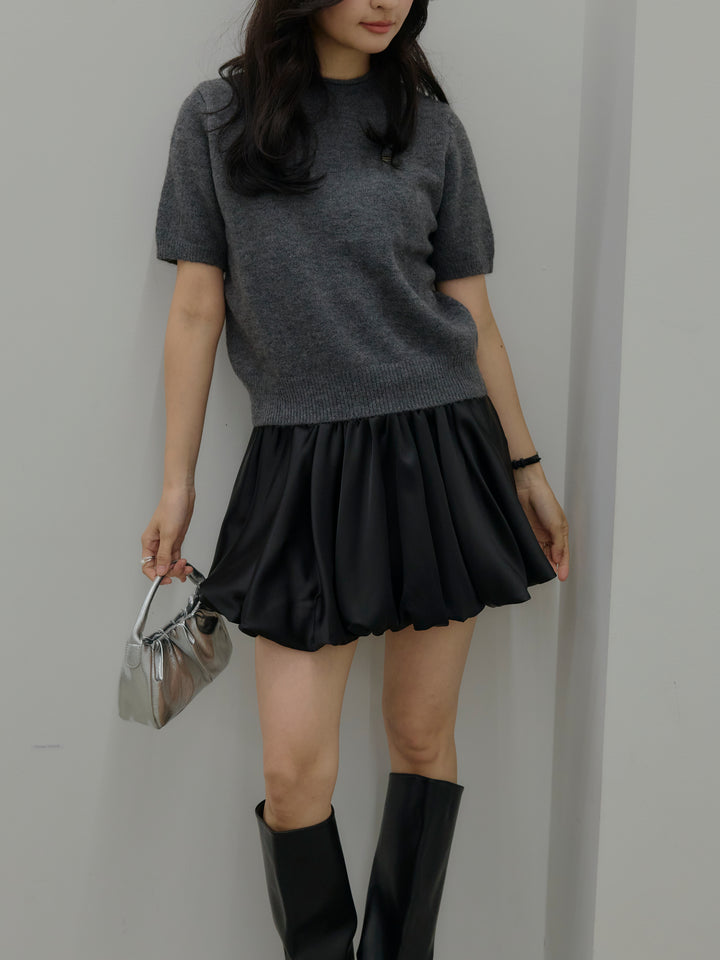 サテンバルーンミニスカート(インパン付き)