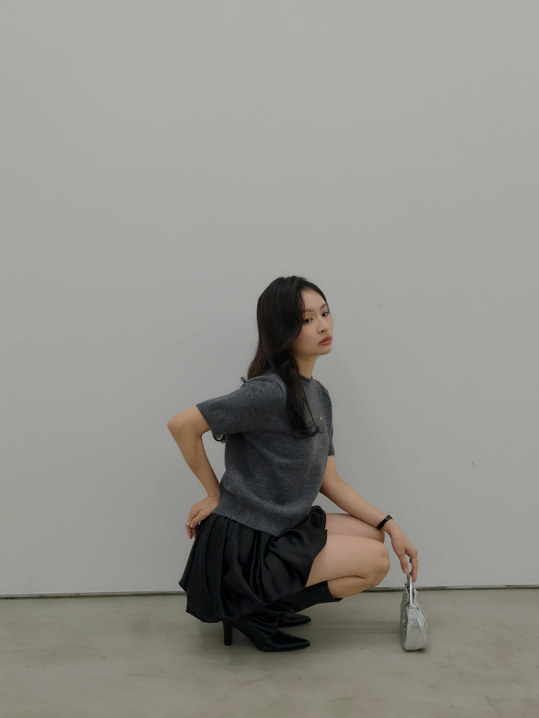 サテンバルーンミニスカート(インパン付き)