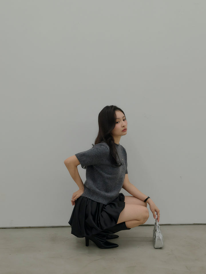 サテンバルーンミニスカート(インパン付き)