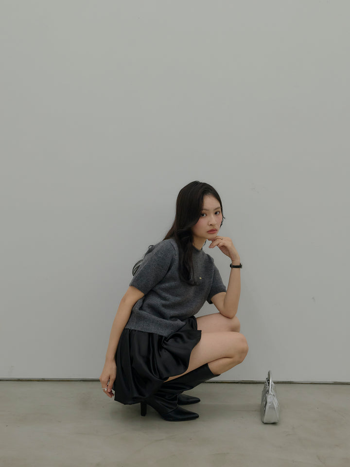 サテンバルーンミニスカート(インパン付き)