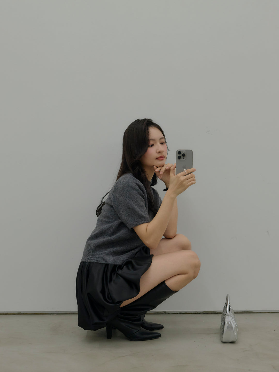 サテンバルーンミニスカート(インパン付き)