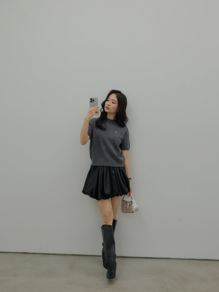 サテンバルーンミニスカート(インパン付き)