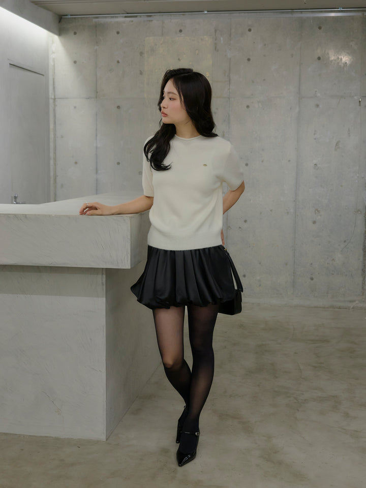 サテンバルーンミニスカート(インパン付き)