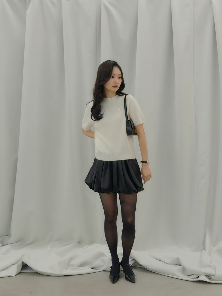 サテンバルーンミニスカート(インパン付き)