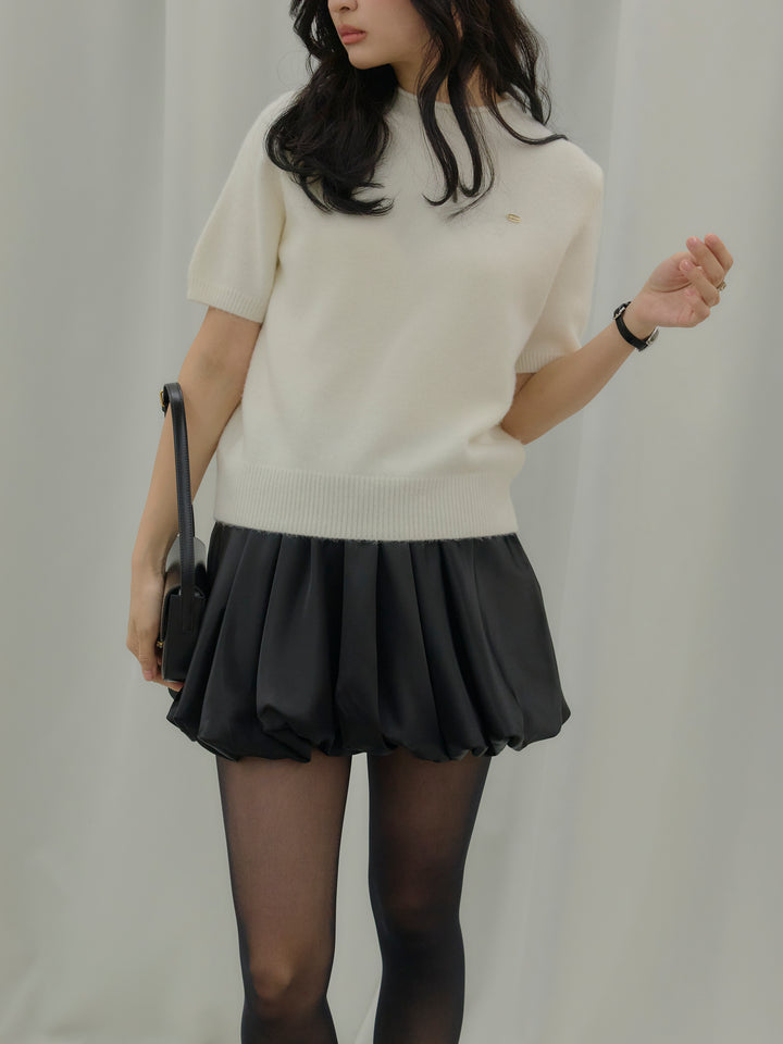 サテンバルーンミニスカート(インパン付き)