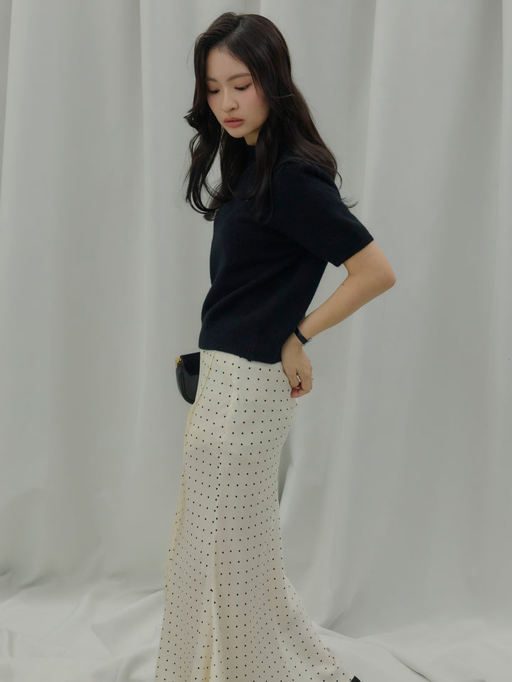 【Essential】Wrap design satin mermaid skirt