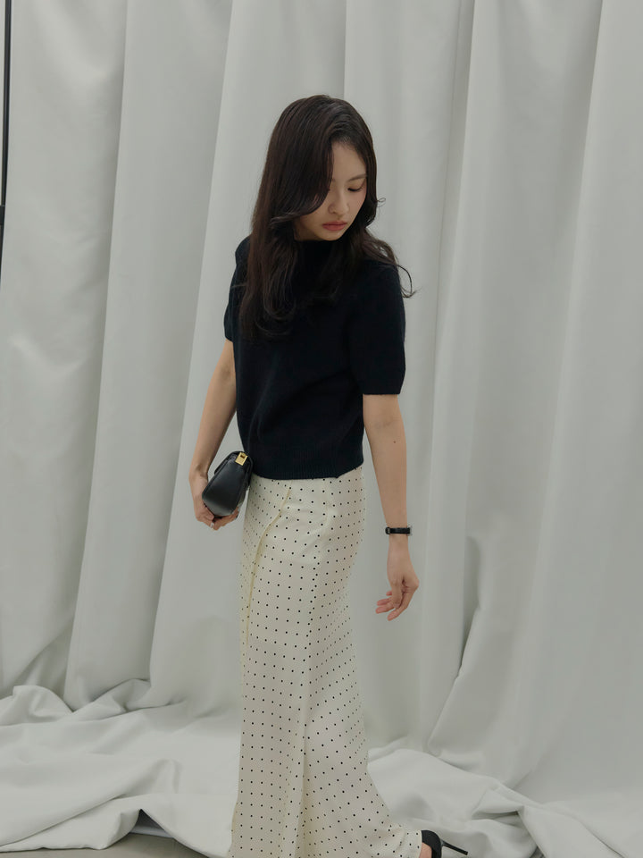 【Essential】Wrap design satin mermaid skirt