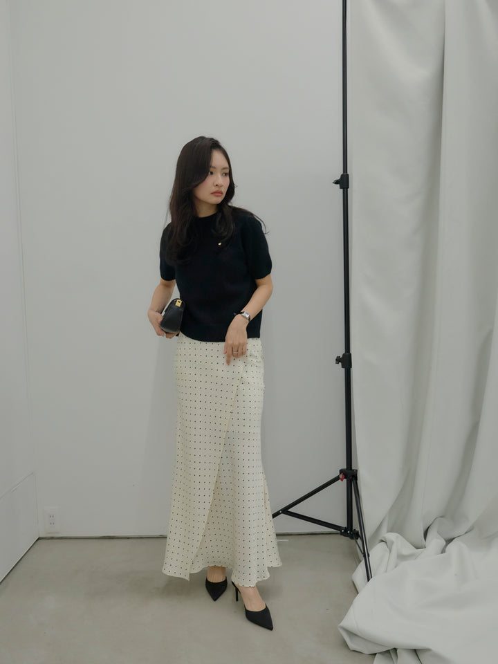 【Essential】Wrap design satin mermaid skirt