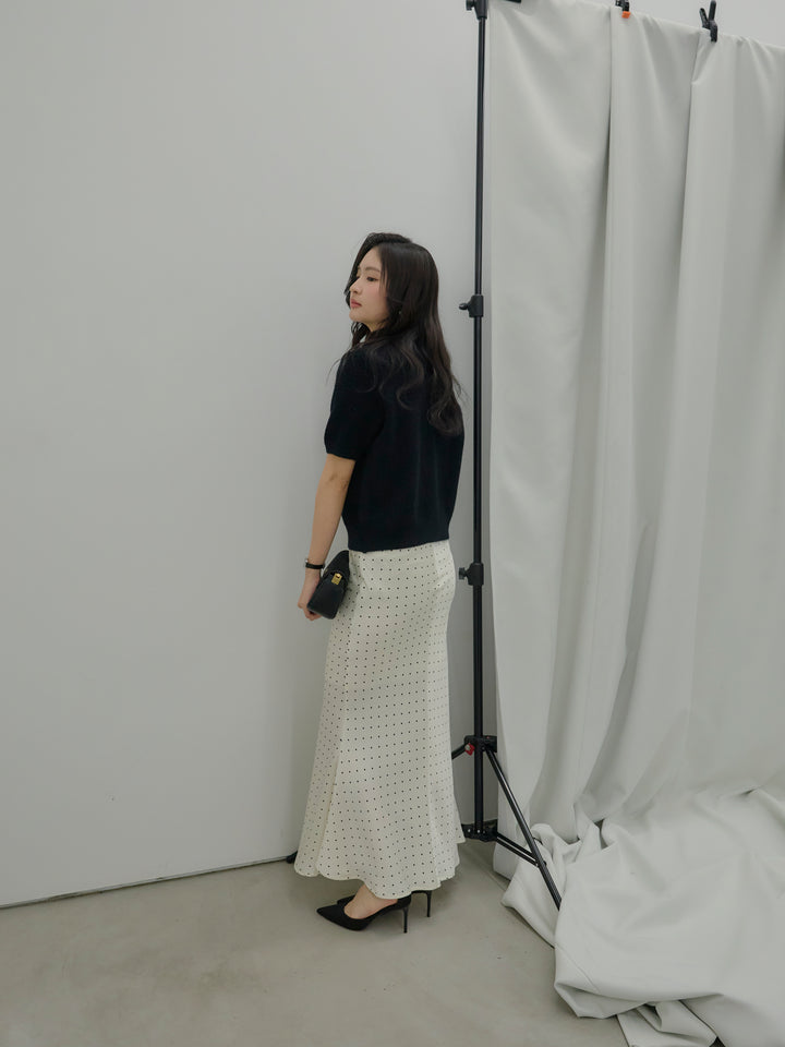 【Essential】Wrap design satin mermaid skirt