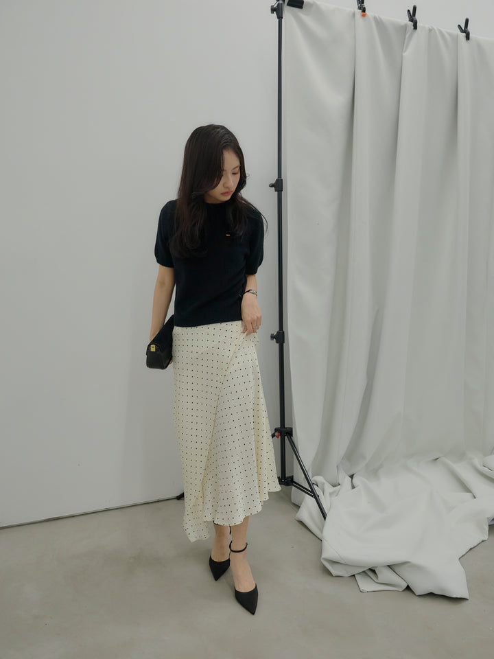 【Essential】Wrap design satin mermaid skirt