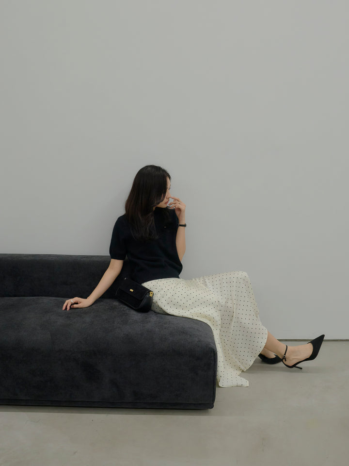 【Essential】Wrap design satin mermaid skirt