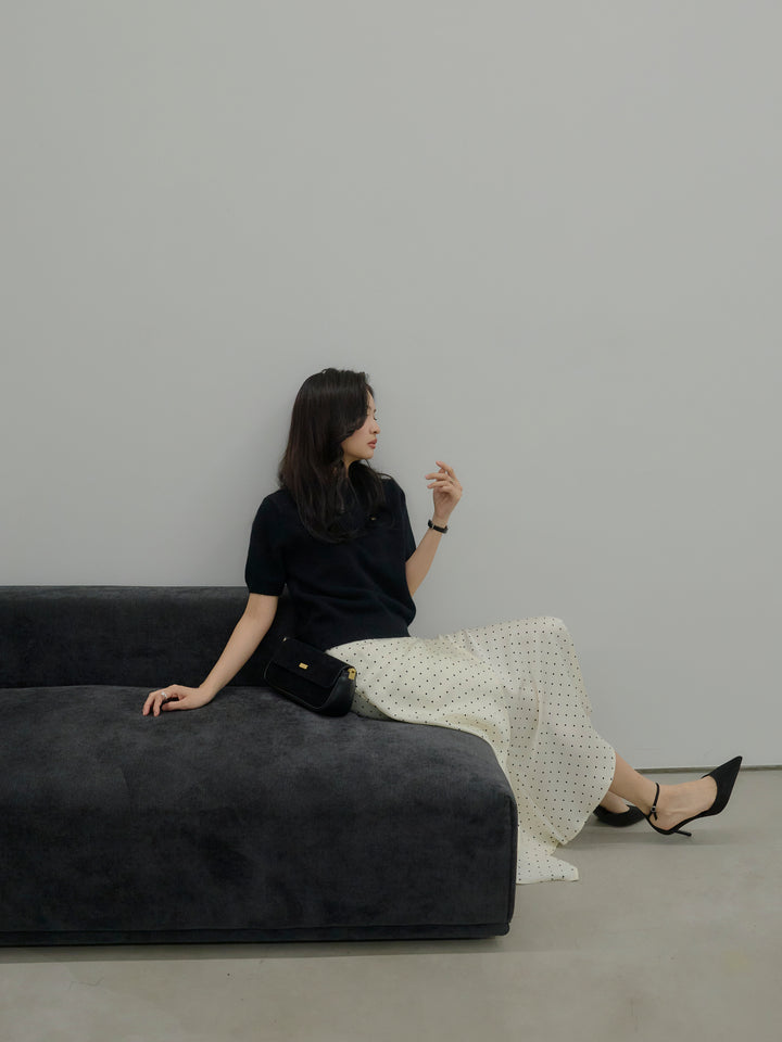 【Essential】Wrap design satin mermaid skirt