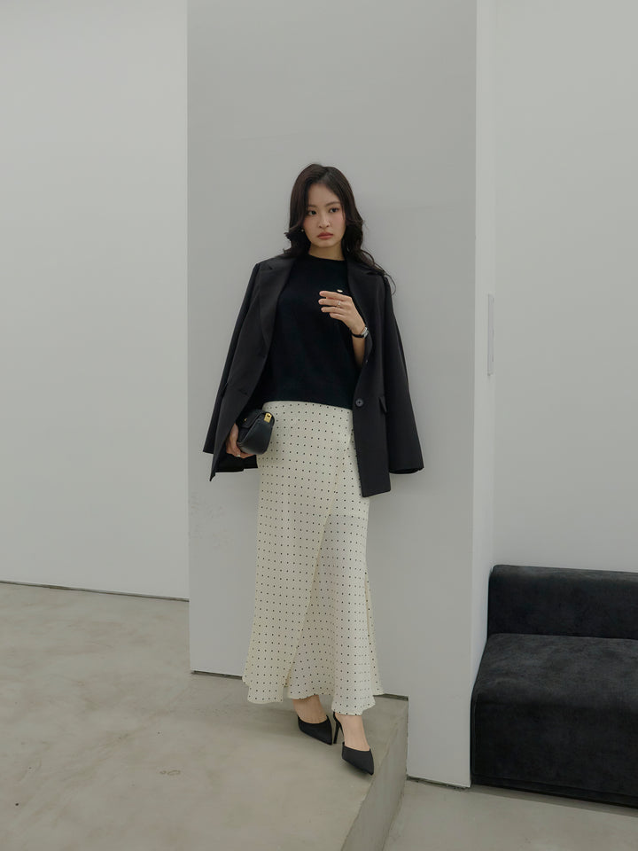 【Essential】Wrap design satin mermaid skirt