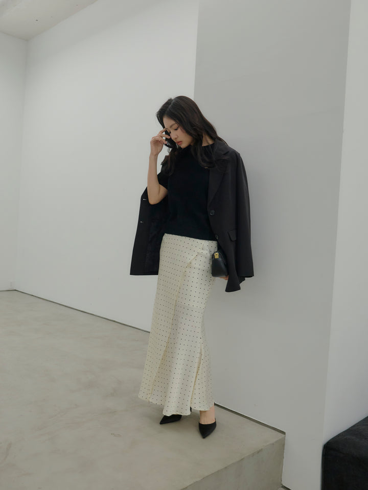 【Essential】Wrap design satin mermaid skirt