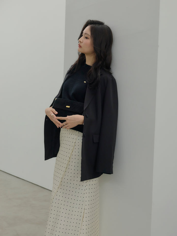 【Essential】Wrap design satin mermaid skirt