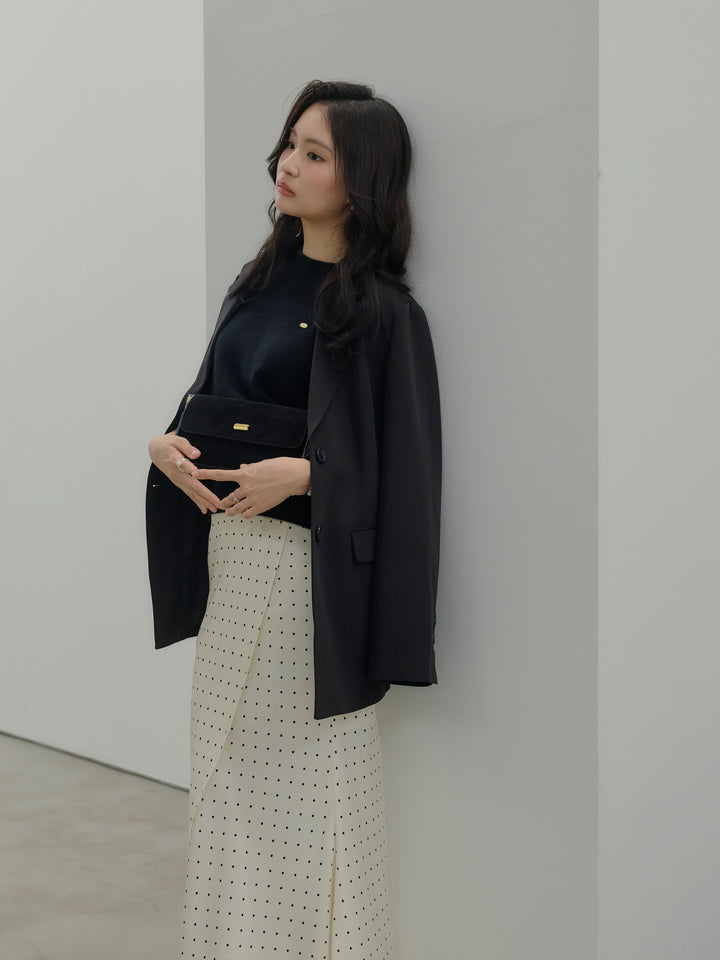 【Essential】Wrap design satin mermaid skirt