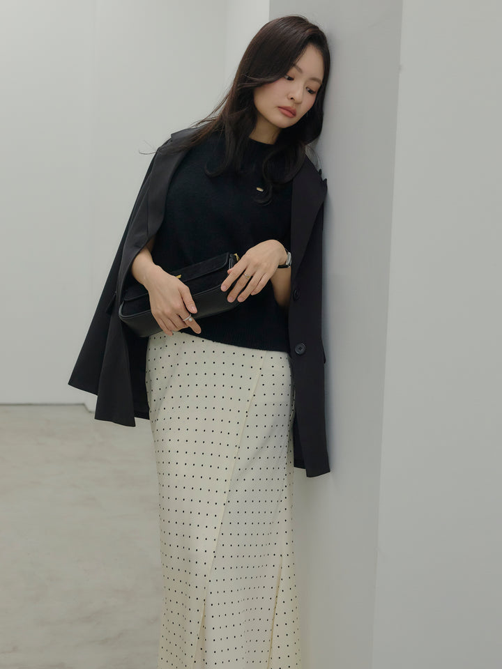 【Essential】Wrap design satin mermaid skirt