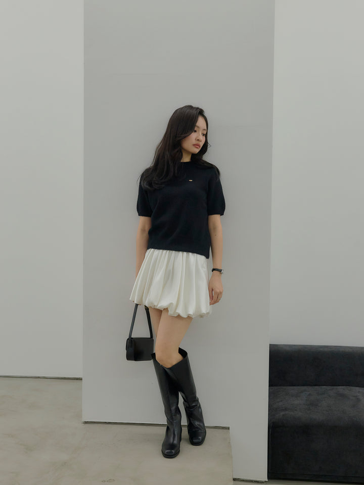 サテンバルーンミニスカート(インパン付き)