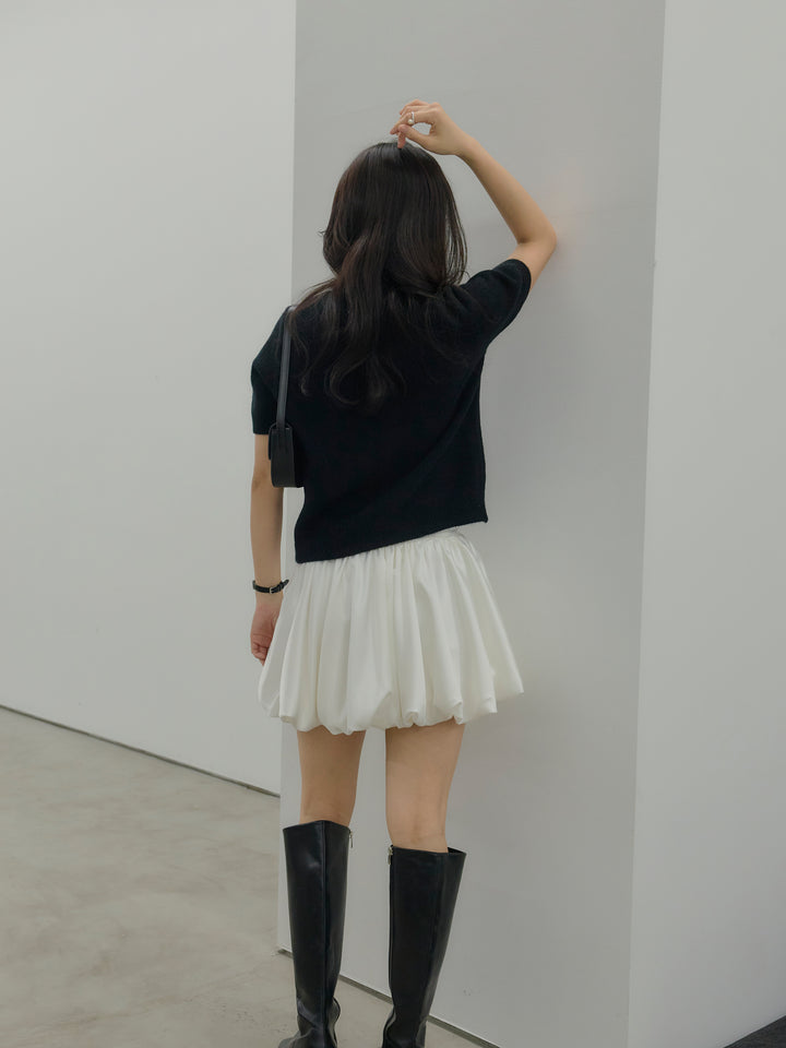 サテンバルーンミニスカート(インパン付き)