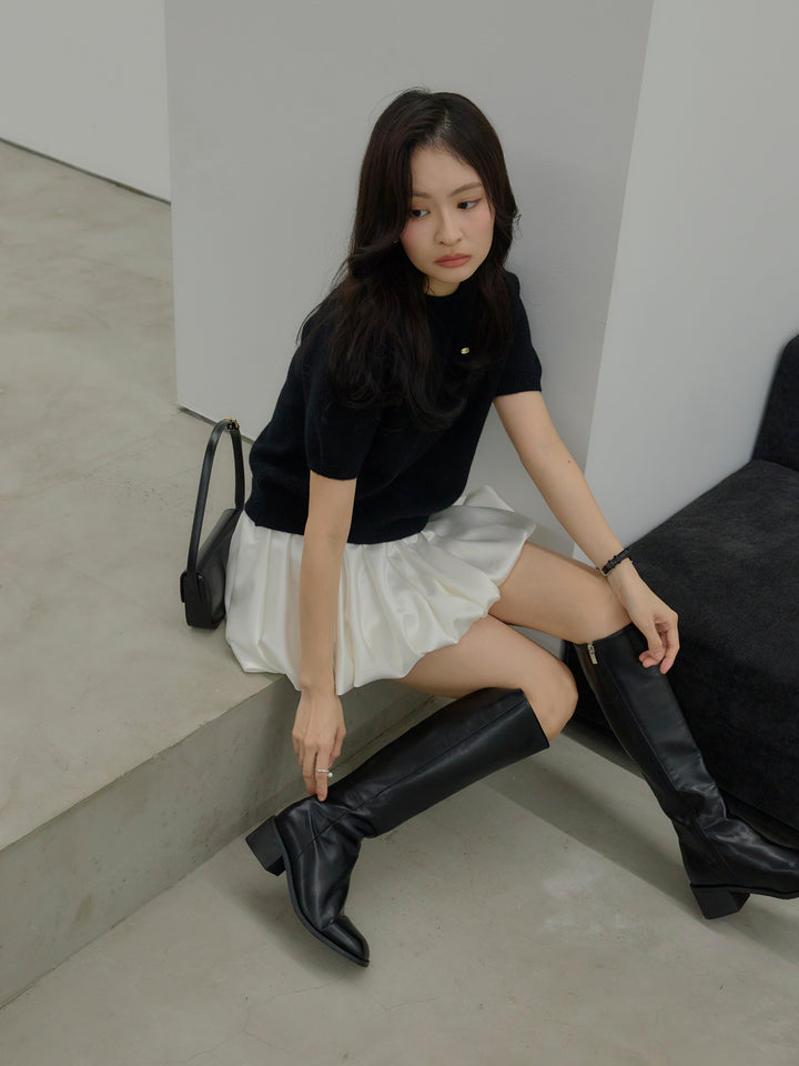 サテンバルーンミニスカート(インパン付き)