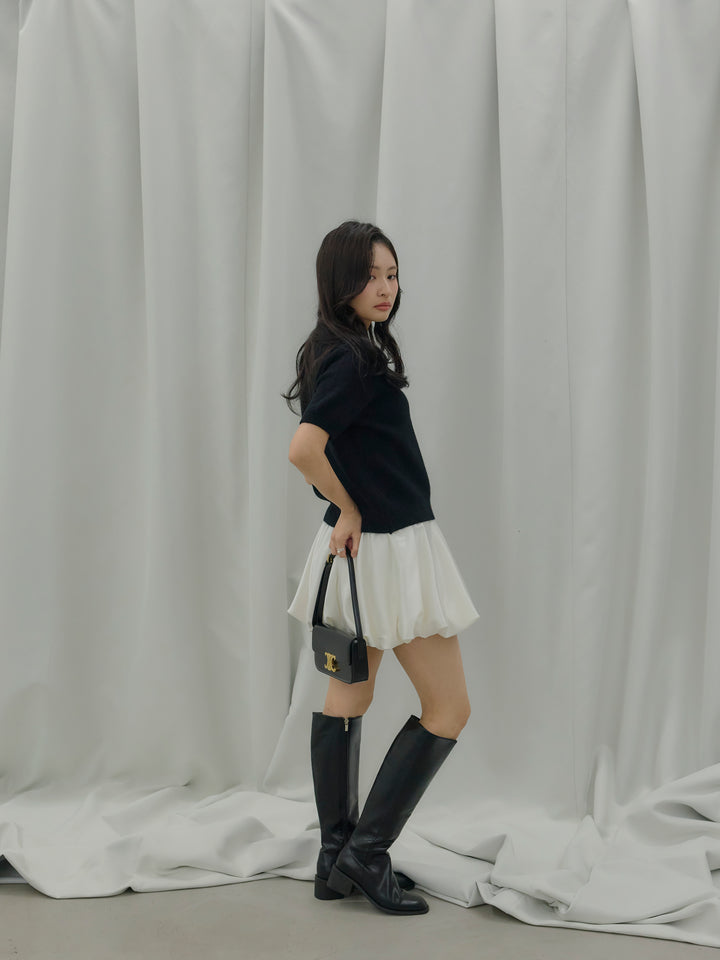 サテンバルーンミニスカート(インパン付き)