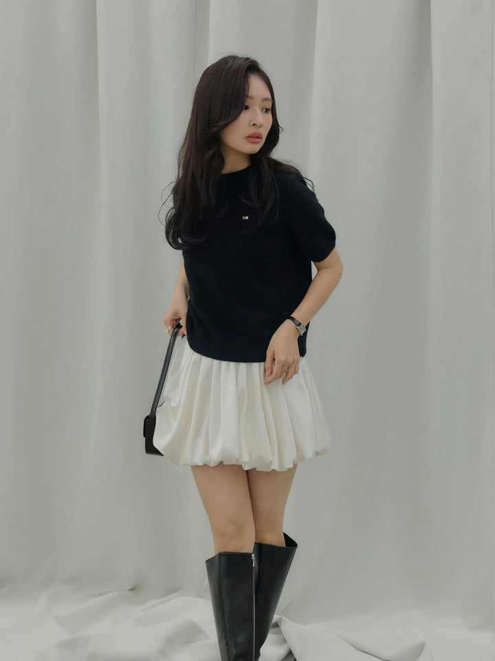 サテンバルーンミニスカート(インパン付き)