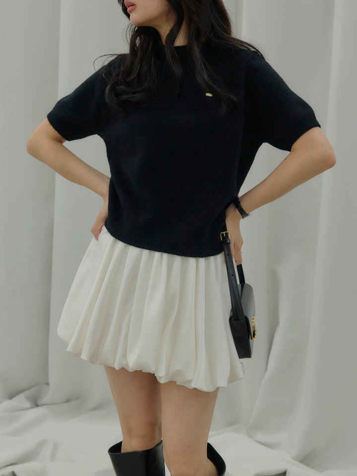 サテンバルーンミニスカート(インパン付き)