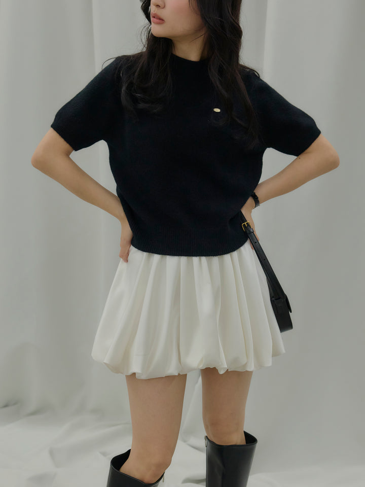 サテンバルーンミニスカート(インパン付き)