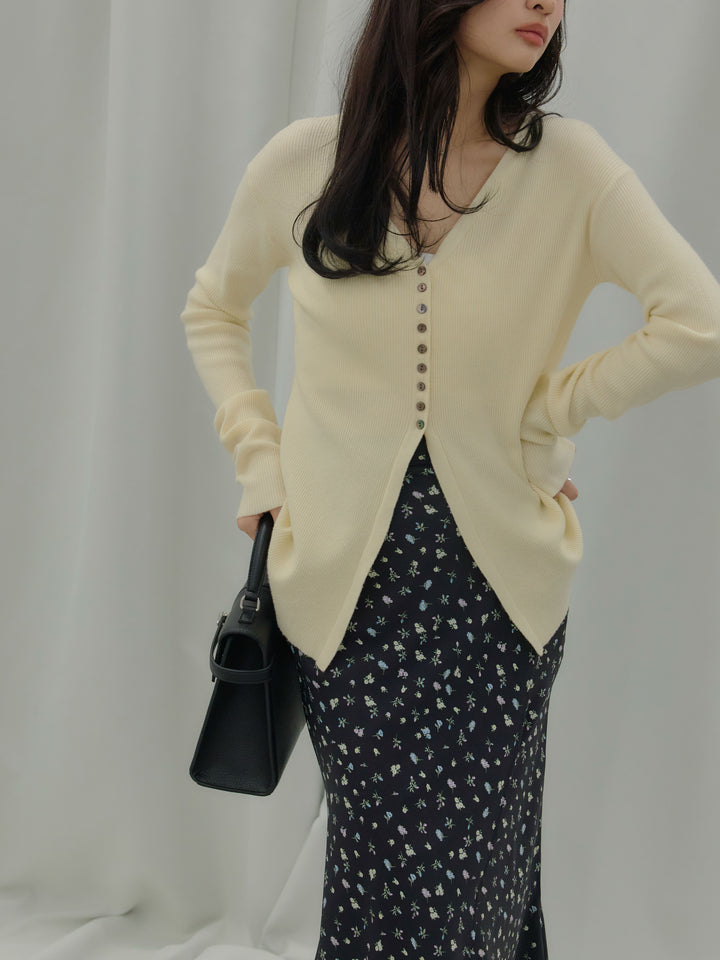 【Essential】Wrap design satin mermaid skirt