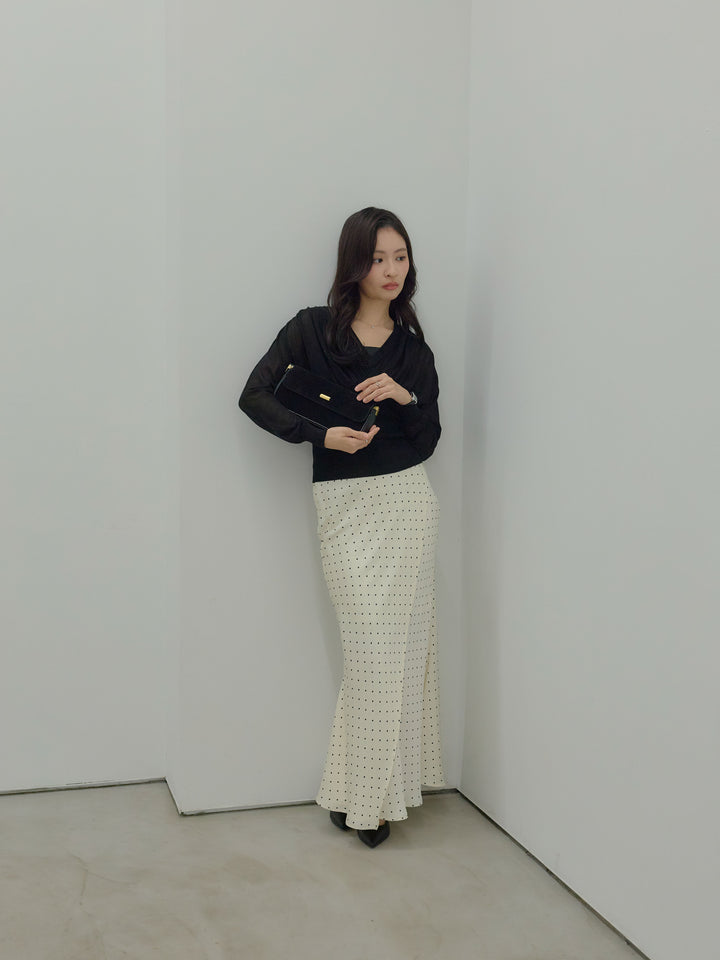 【Essential】Wrap design satin mermaid skirt