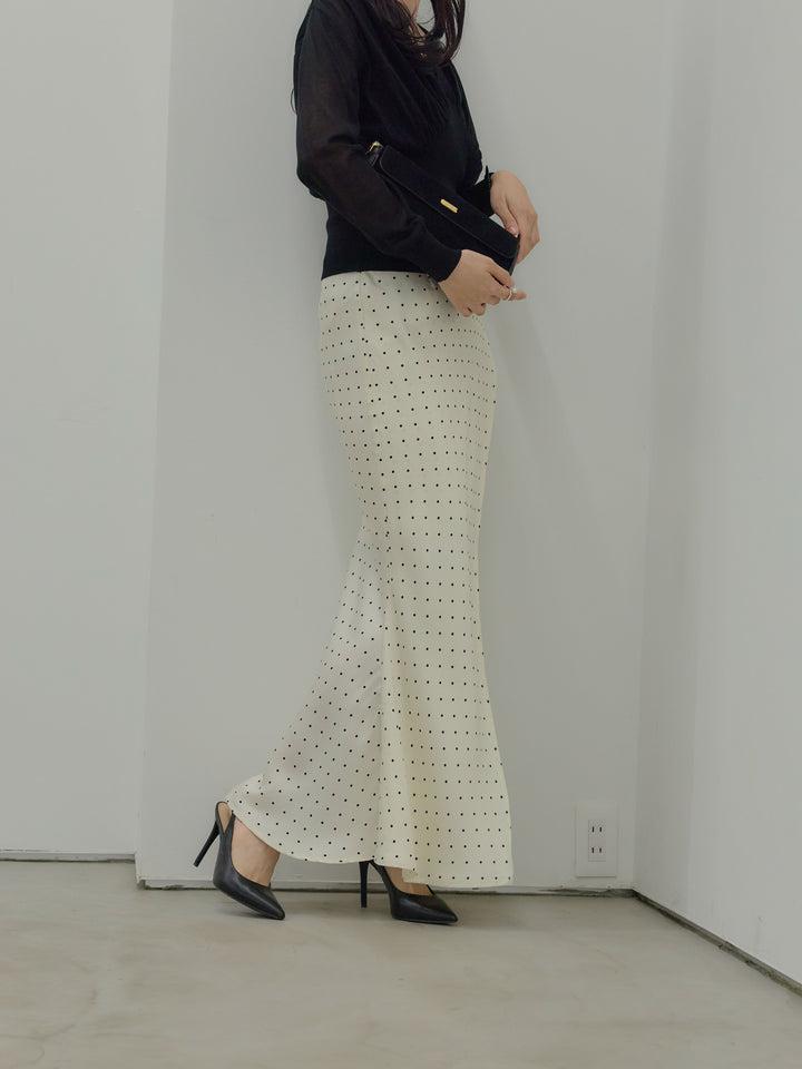 【Essential】Wrap design satin mermaid skirt