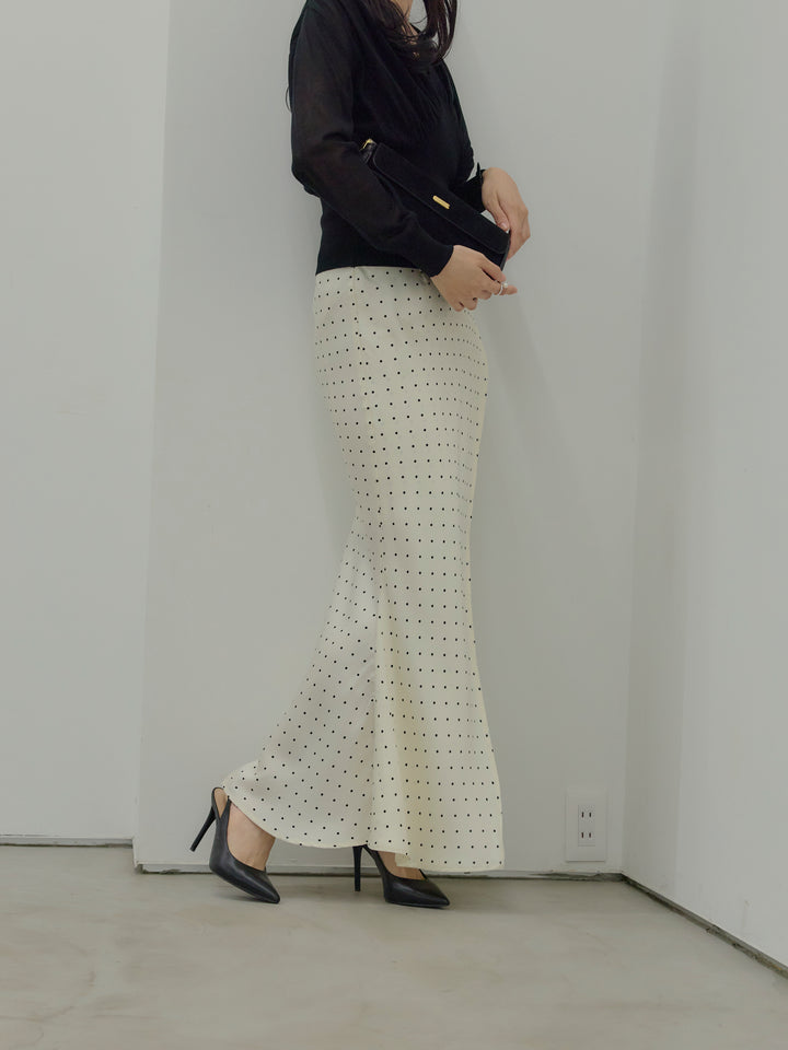 【SET】【Essential】Back open satin camisole dress+【Essential】Wrap design satin mermaid skirt(2set)