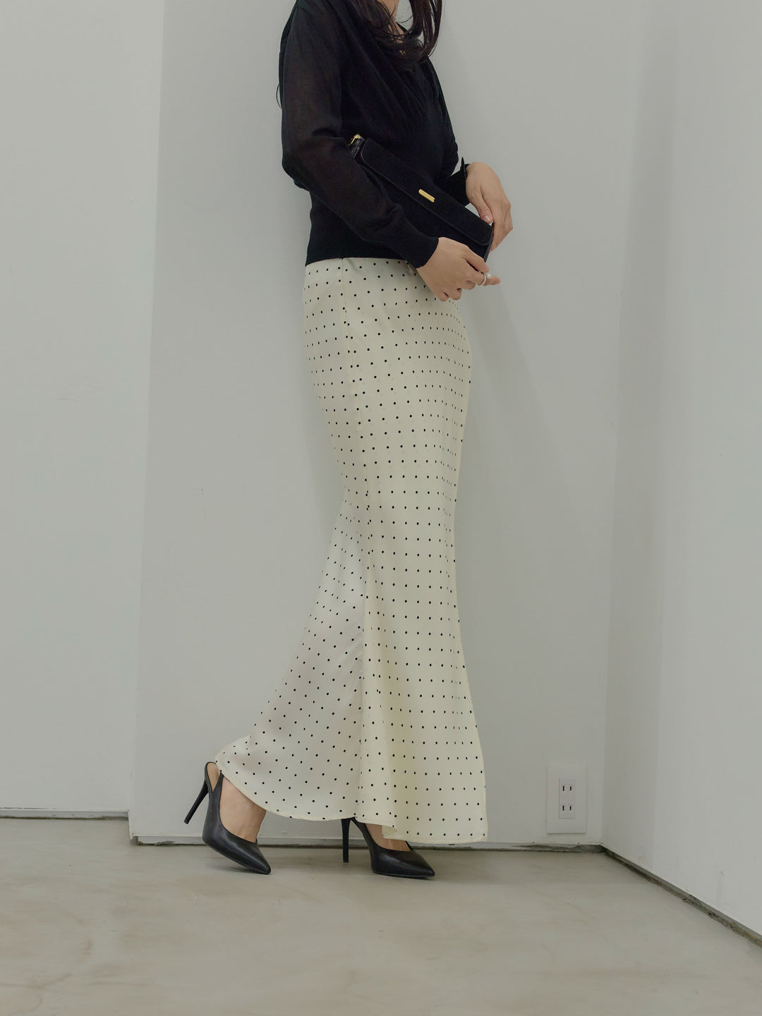 【SET】【Essential】Wrap design satin mermaid skirt+【Essential】Wrap design satin mermaid skirt(2set)