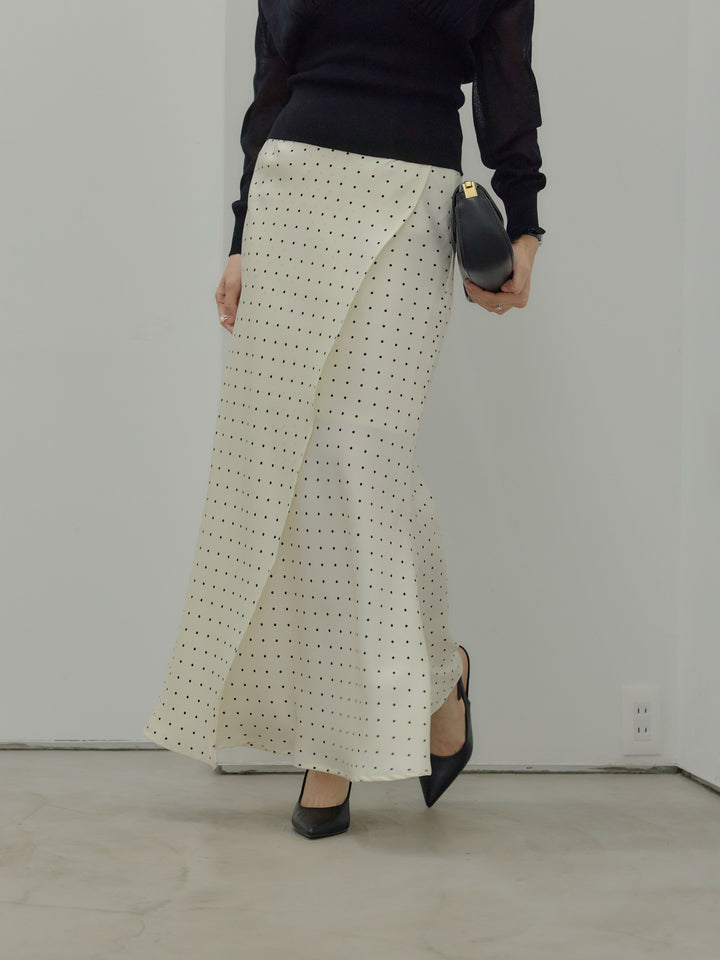 【Essential】Wrap design satin mermaid skirt