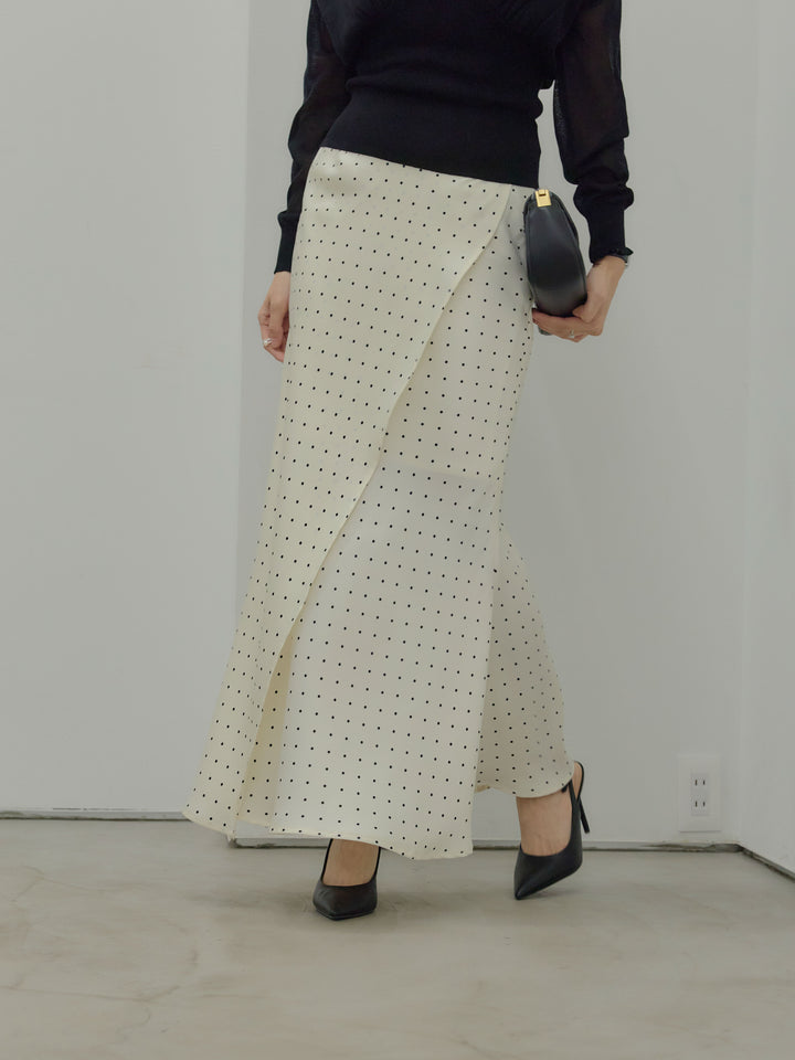 【Essential】Wrap design satin mermaid skirt