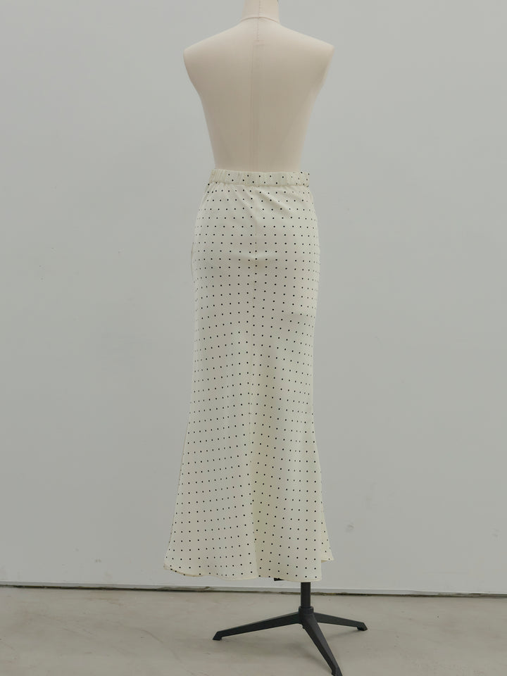 【SET】【Essential】Back open satin camisole dress+【Essential】Wrap design satin mermaid skirt(2set)