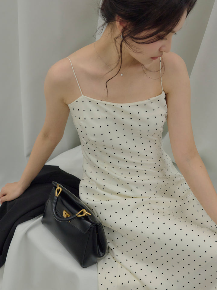 【SET】【Essential】Back open satin camisole dress+【Essential】Wrap design satin mermaid skirt(2set)