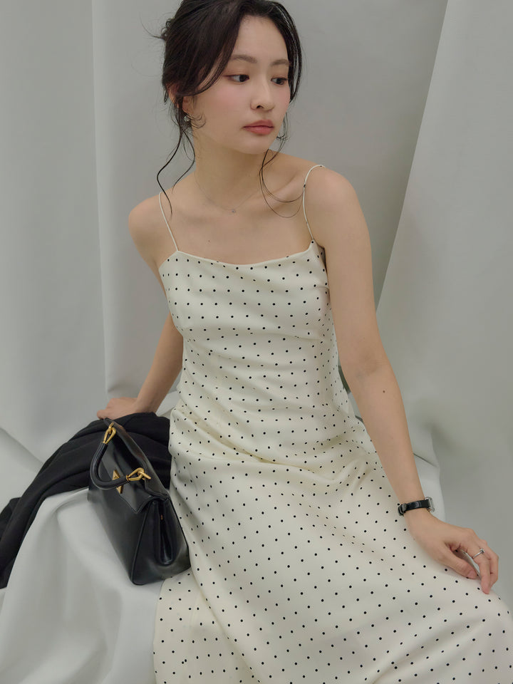 【SET】【Essential】Back open satin camisole dress+【Essential】Wrap design satin mermaid skirt(2set)