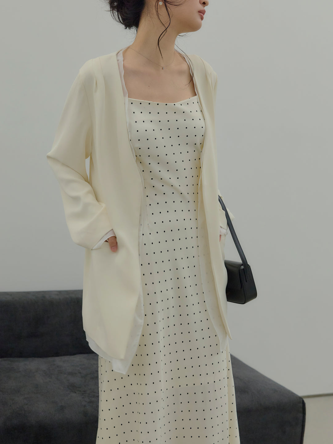 【Essential】Tulle layered over jacket