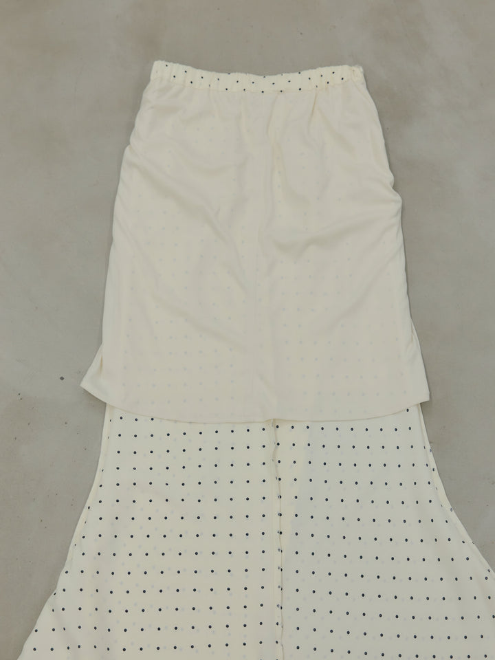 【Essential】Wrap design satin mermaid skirt