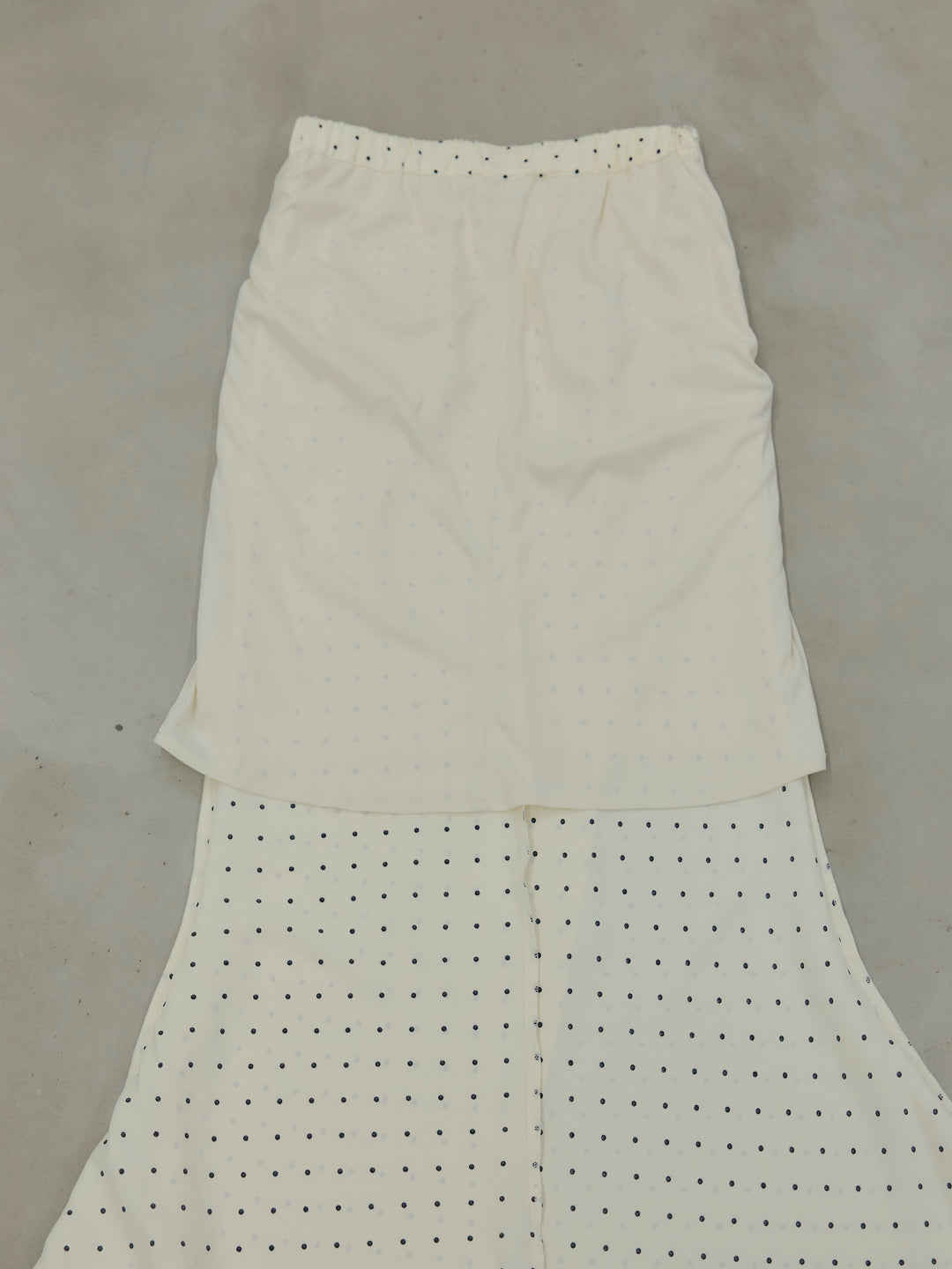 【SET】【Essential】Back open satin camisole dress+【Essential】Wrap design satin mermaid skirt(2set)