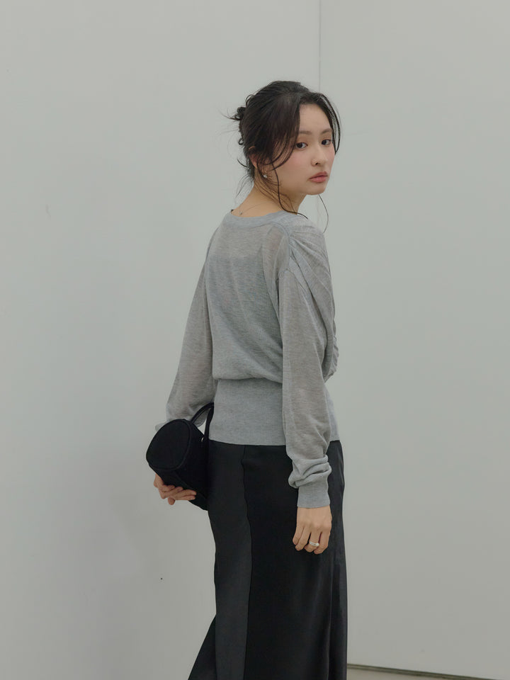 【Essential】Wrap design satin mermaid skirt