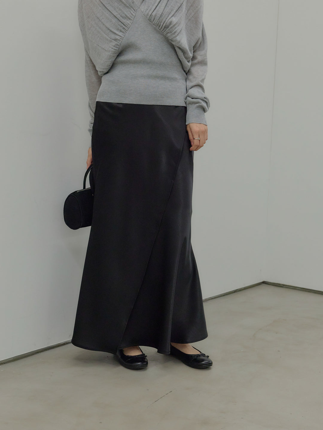 【SET】【Essential】Wrap design satin mermaid skirt+【Essential】Wrap design satin mermaid skirt(2set)