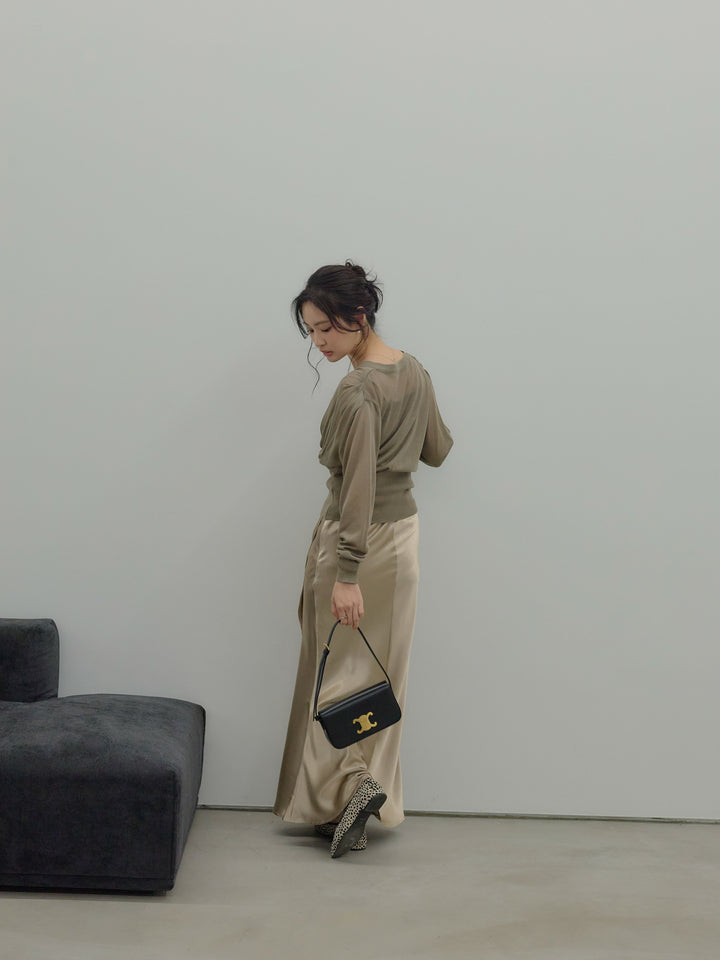 【SET】【Essential】Wrap design satin mermaid skirt+【Essential】Wrap design satin mermaid skirt(2set)