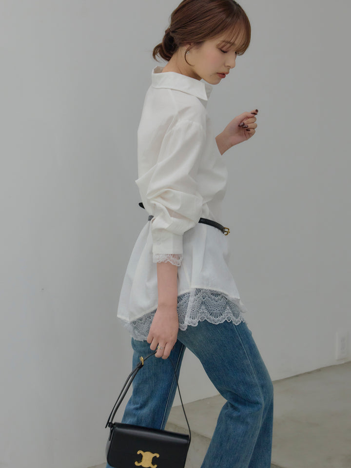 美ラインストレッチフレアデニム