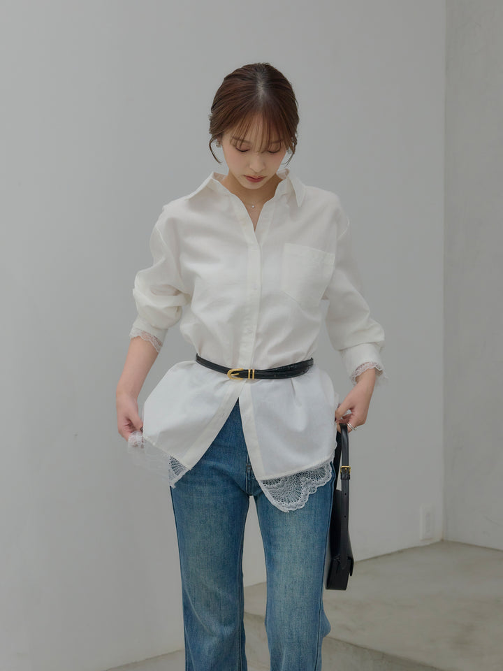 美ラインストレッチフレアデニム