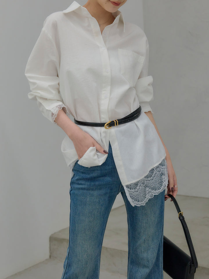 美ラインストレッチフレアデニム