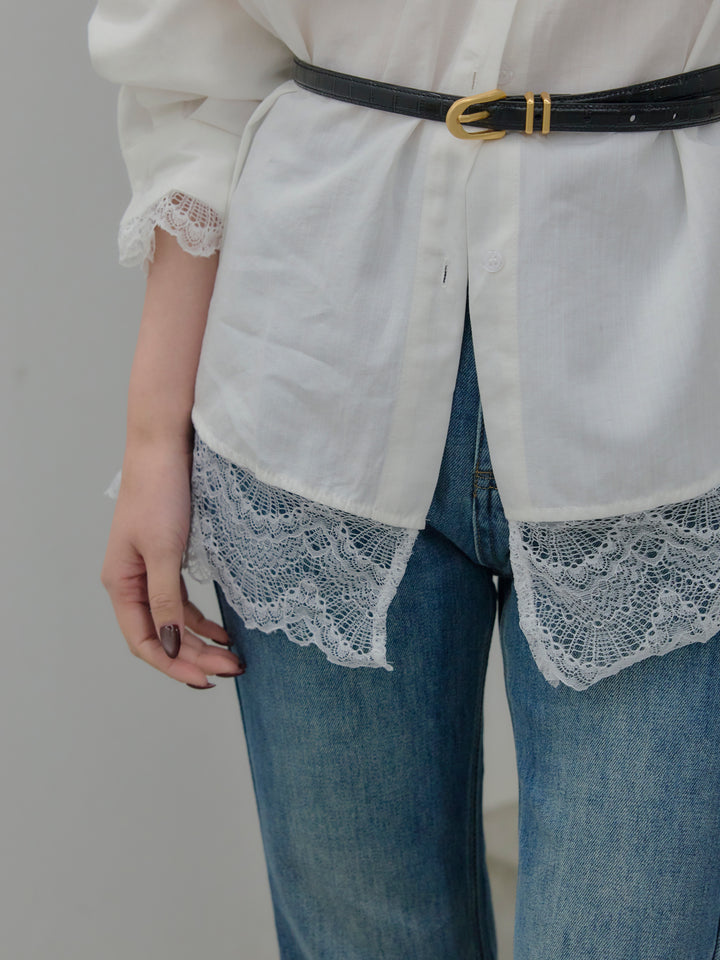 美ラインストレッチフレアデニム