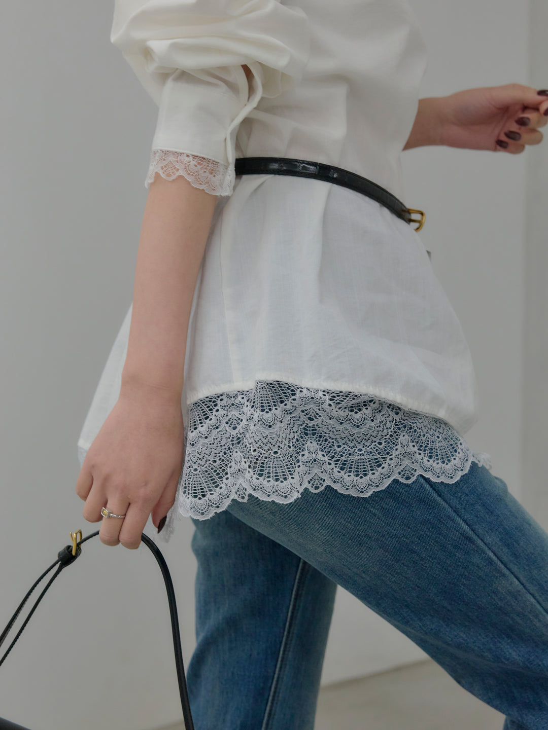 美ラインストレッチフレアデニム