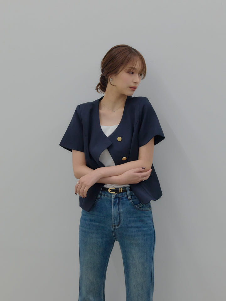 美ラインストレッチフレアデニム